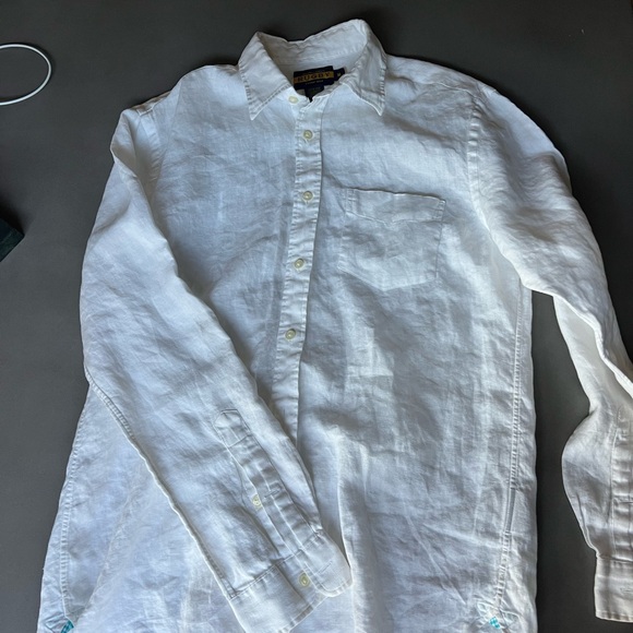 Rugby linen button down. Size Large - Picture 3 of 3